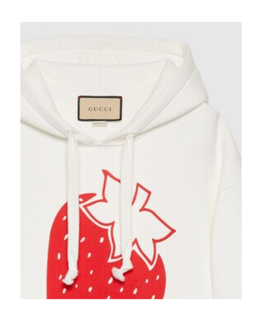 Gucci Logo-print Drawstring Hoodie In White