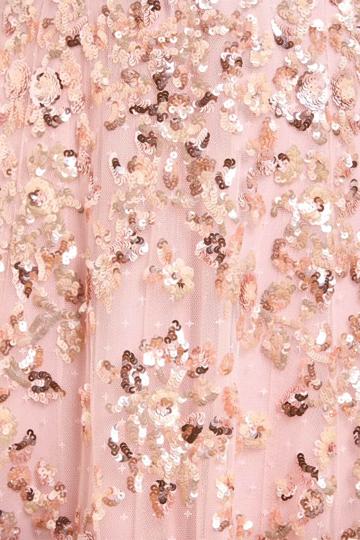 Needle & Thread Sequined Chain V-neck Dress Dress In Pink