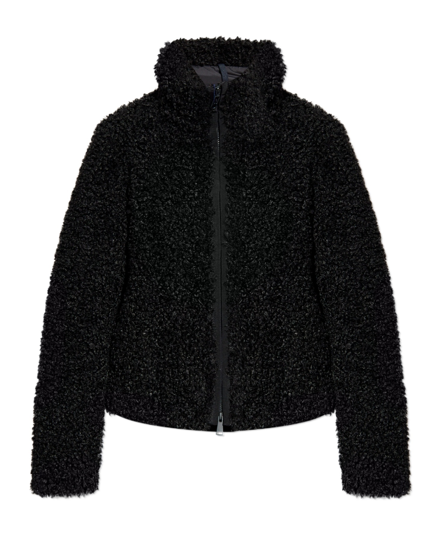 Shop Moncler Faux Shearling Jacket In Black