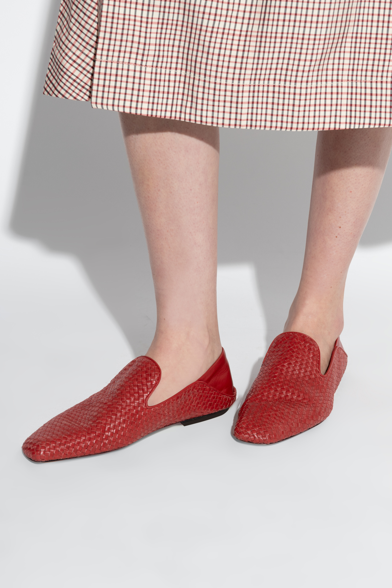 Bottega Veneta Step On Flat Shoes In Red