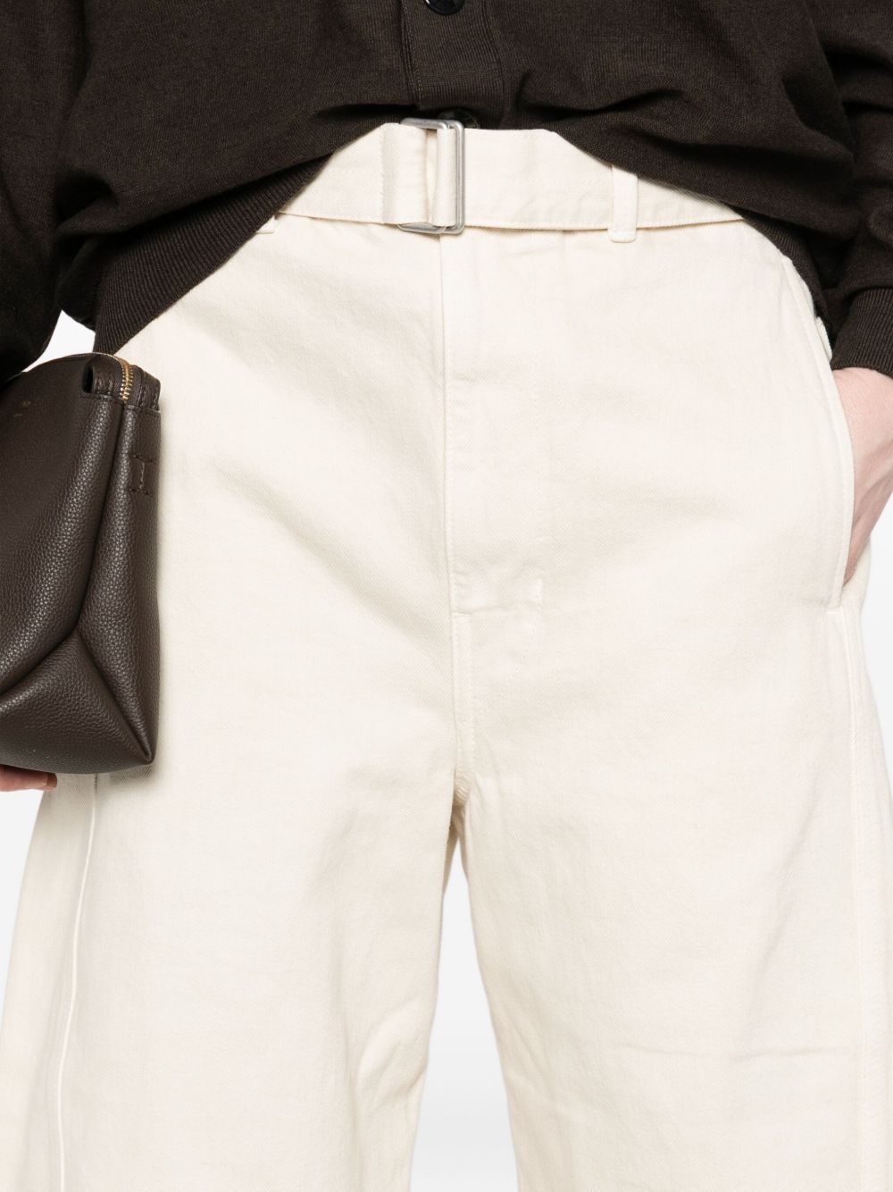 Lemaire Twisted Denim Cotton Jeans In White