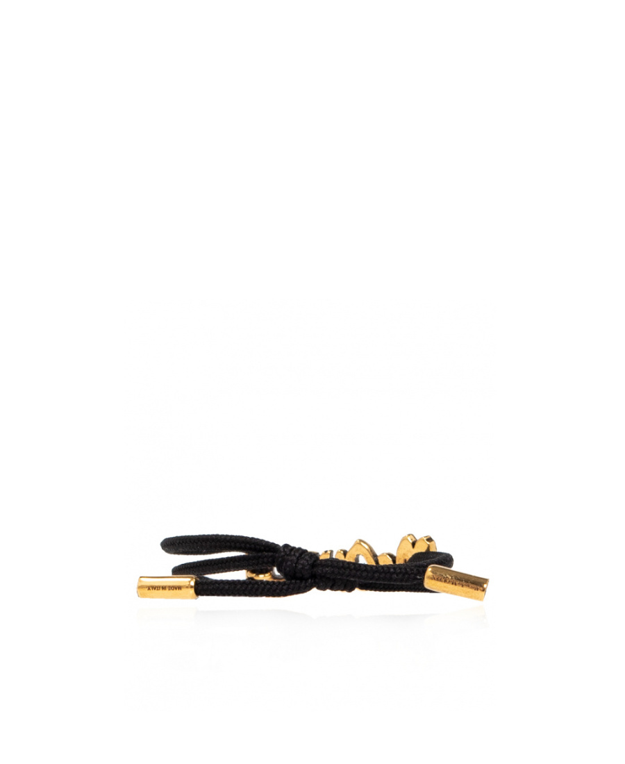 Alexander Mcqueen Logo Lettering Adjustable Bracelet In Black
