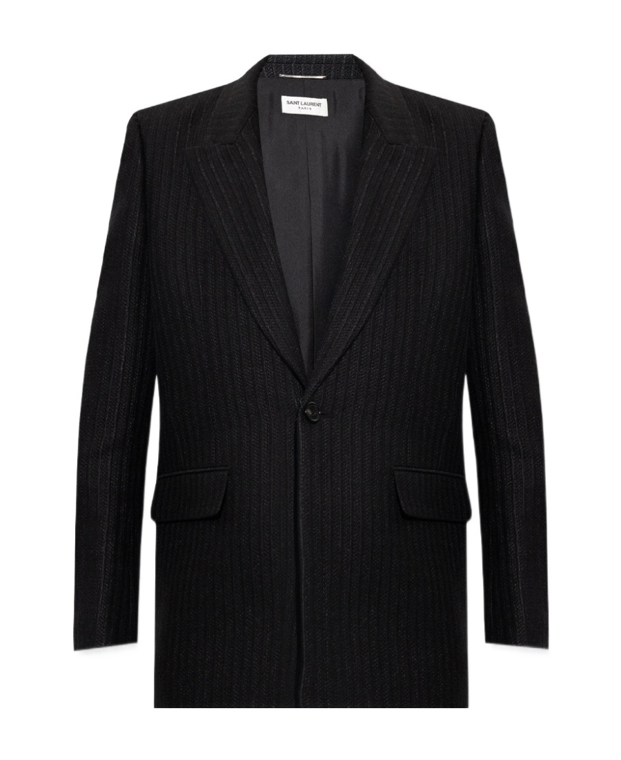 Saint Laurent Single-breasted Button-fastening Jacket In Black