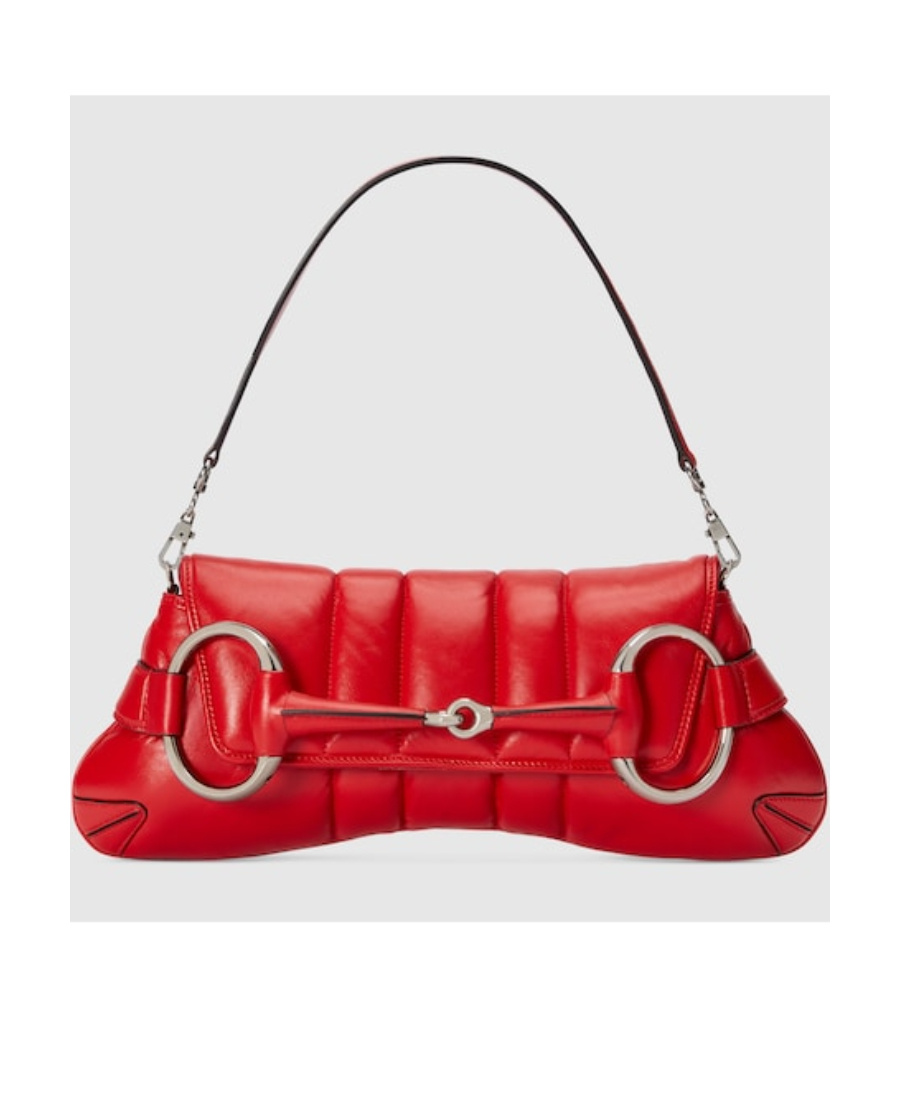 Gucci Medium Horsebit Chain Quilted Bag In Red