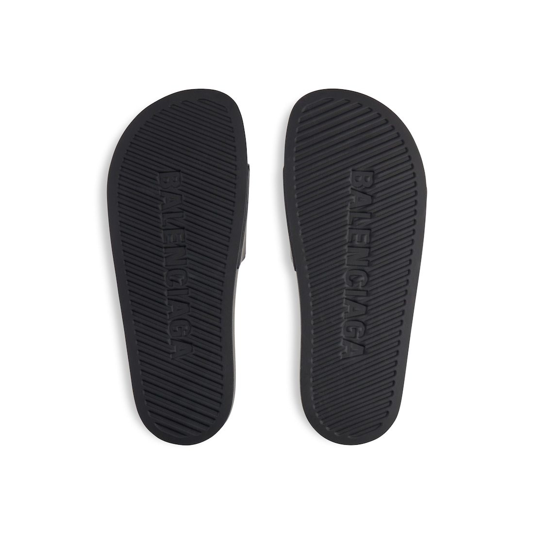 Balenciaga Slide Sandals With Open Toe And Flat Sole In Black