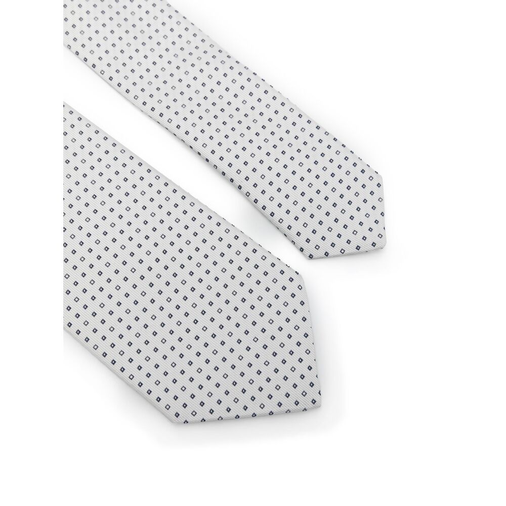 Tagliatore Patterned-jacquard Tie In White