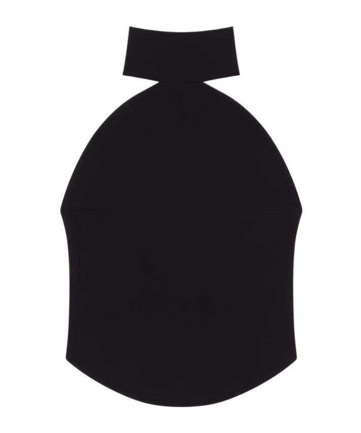 Courrèges Ellipse Cropped Crepe Halterneck Top In Black