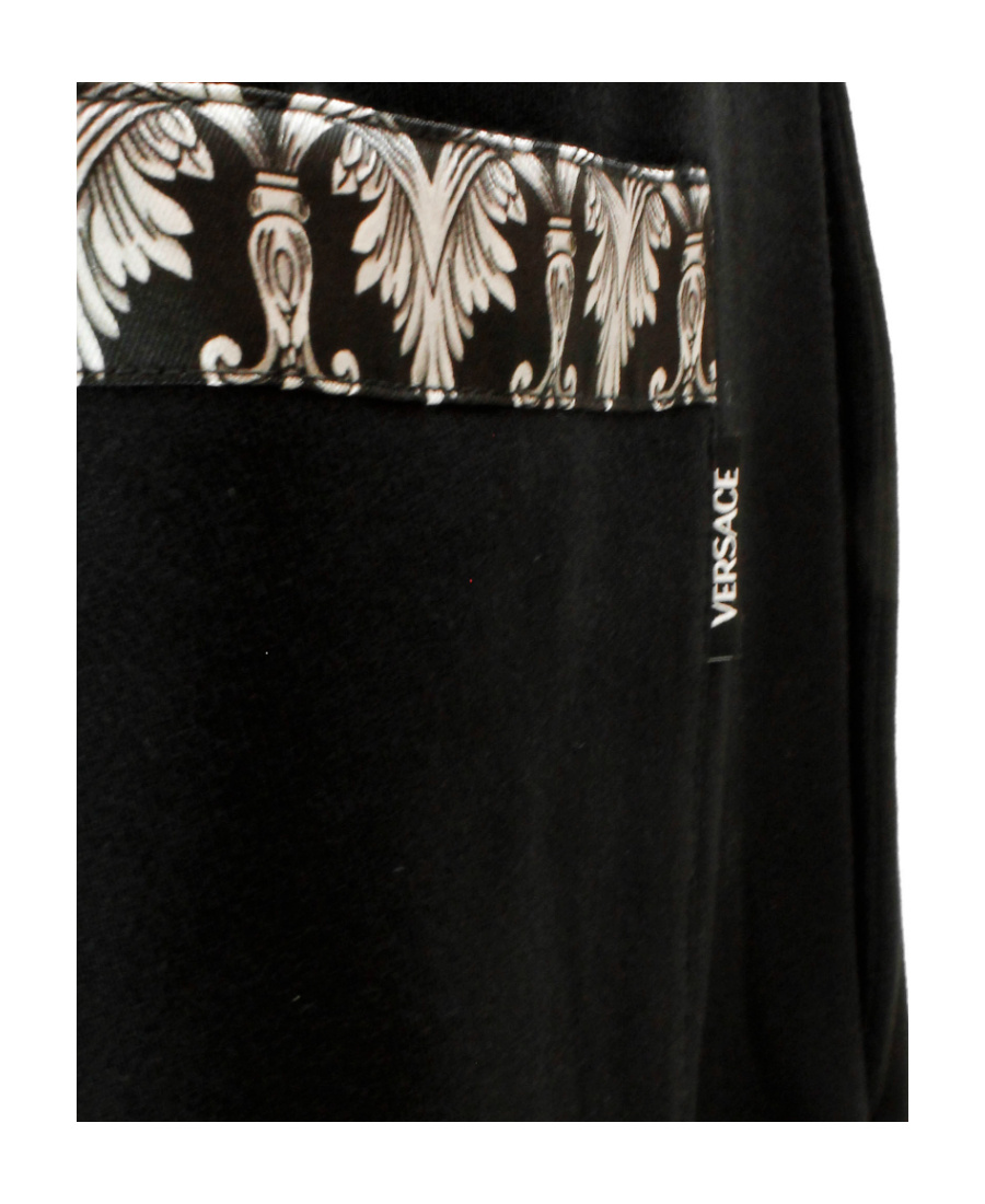 Versace Rear Baroque-print Detail Trousers In Black