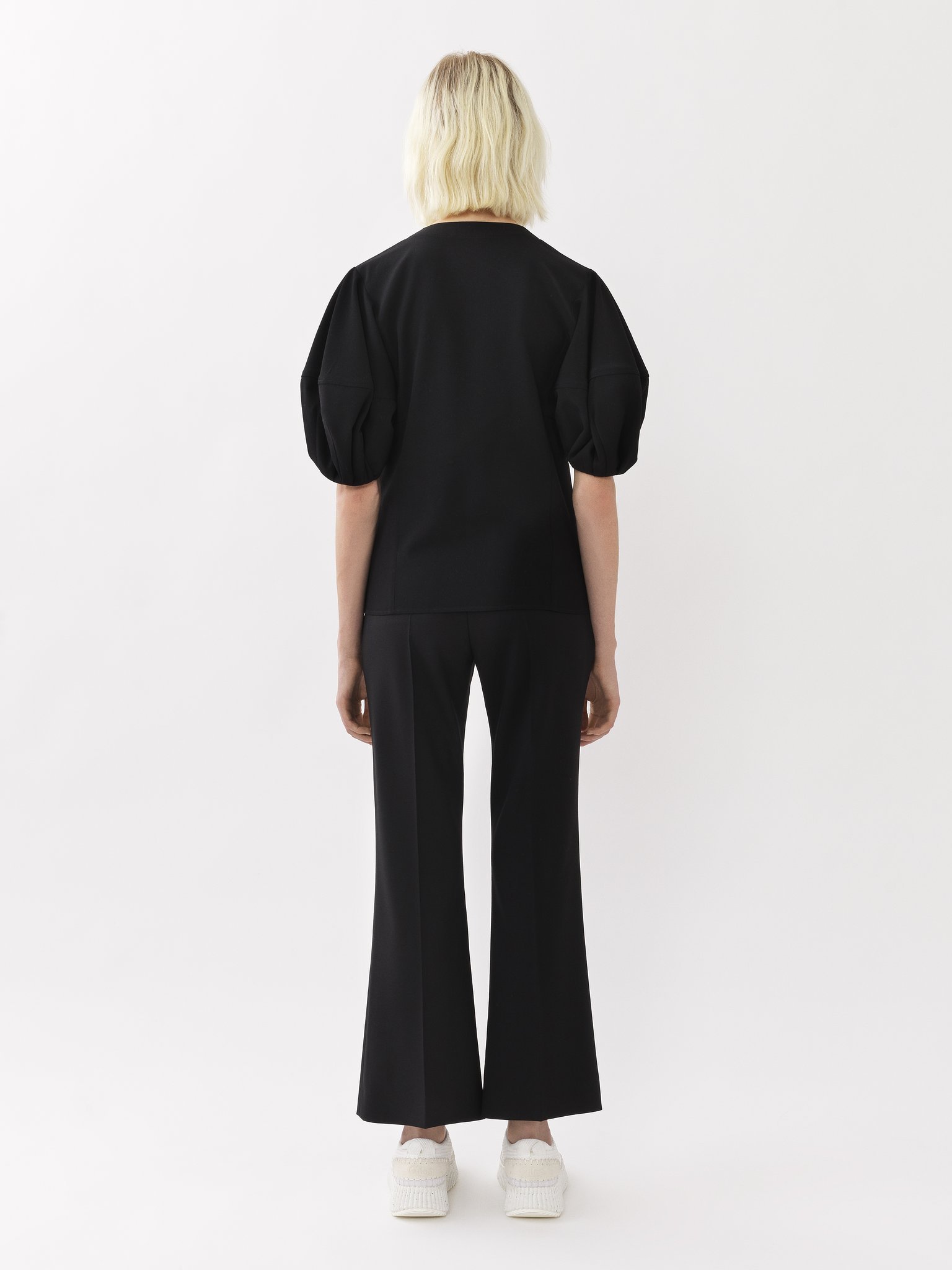 Chloé Cropped Flared Trousers In Black