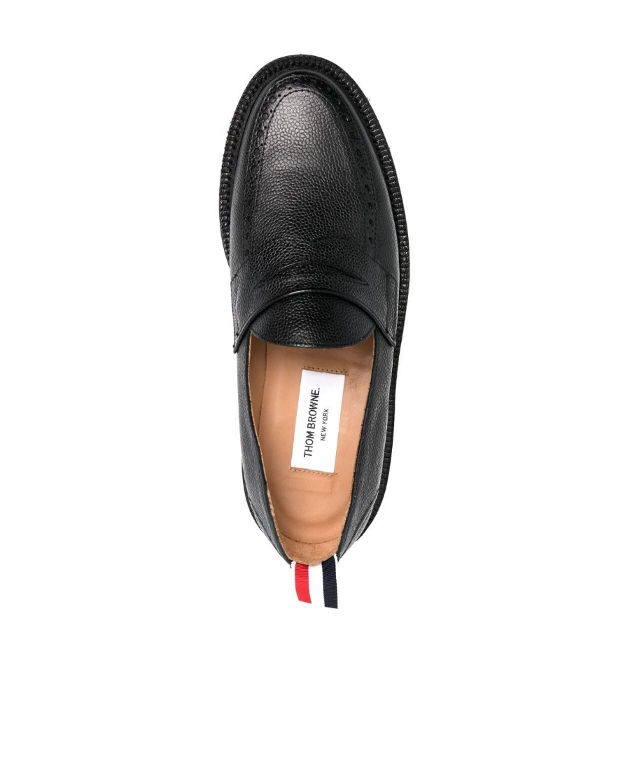 Thom Browne Black Commando Sole Penny Loafers In Black
