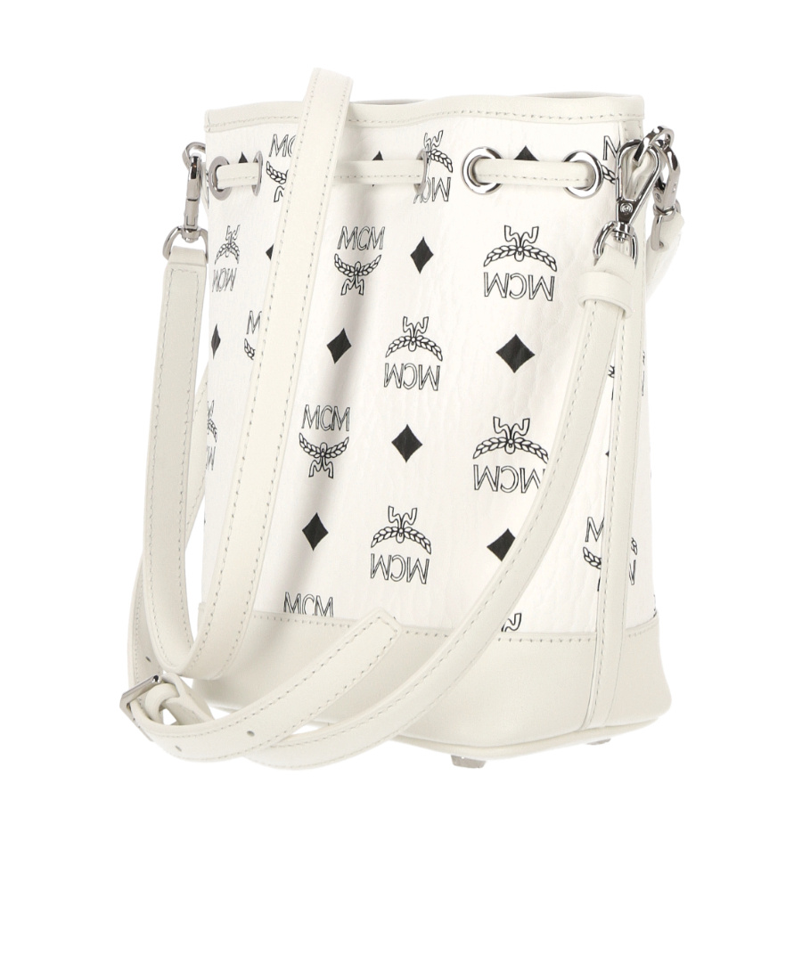 Mcm Dessau Drawstring Mini Tote Bag In White