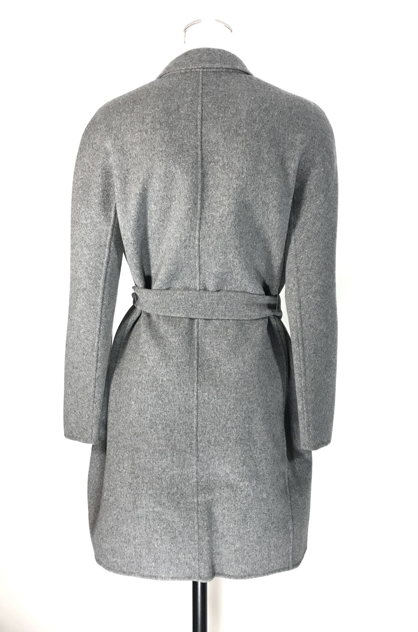 Max Mara Lace-up Coat In Gray