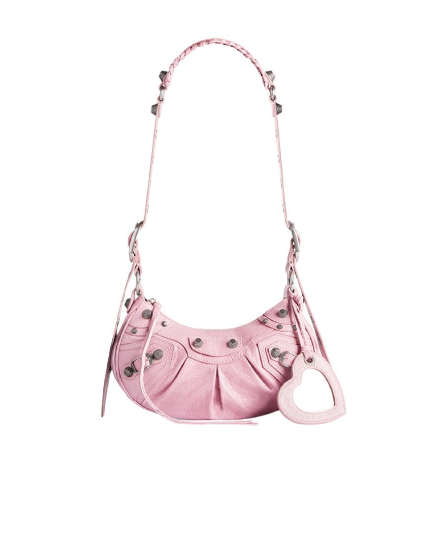 Balenciaga Le Cagole Xs Studded Shoulder Bag In Light Pink
