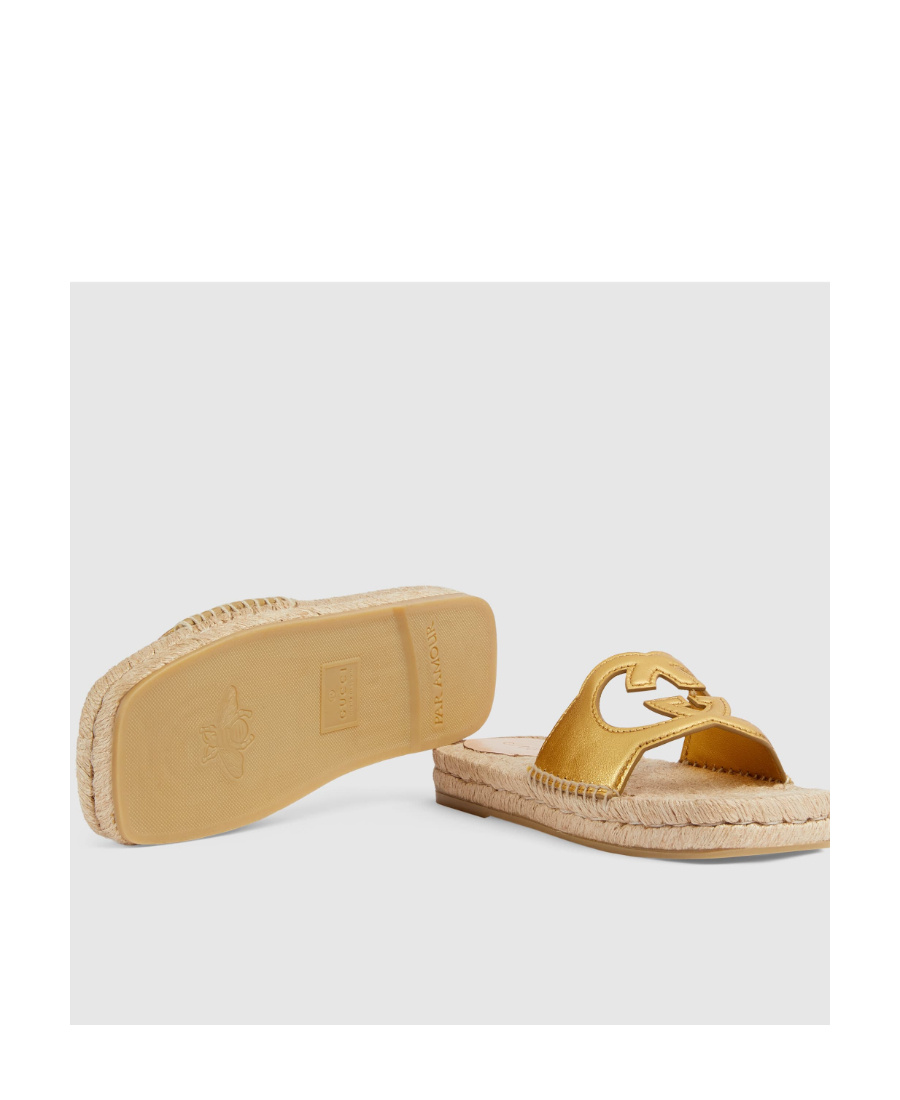 Gucci Gg Cut-out Espadrille Sandals In Nude