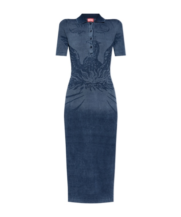 Shop Diesel M-fenny Denim Button-up Dress
