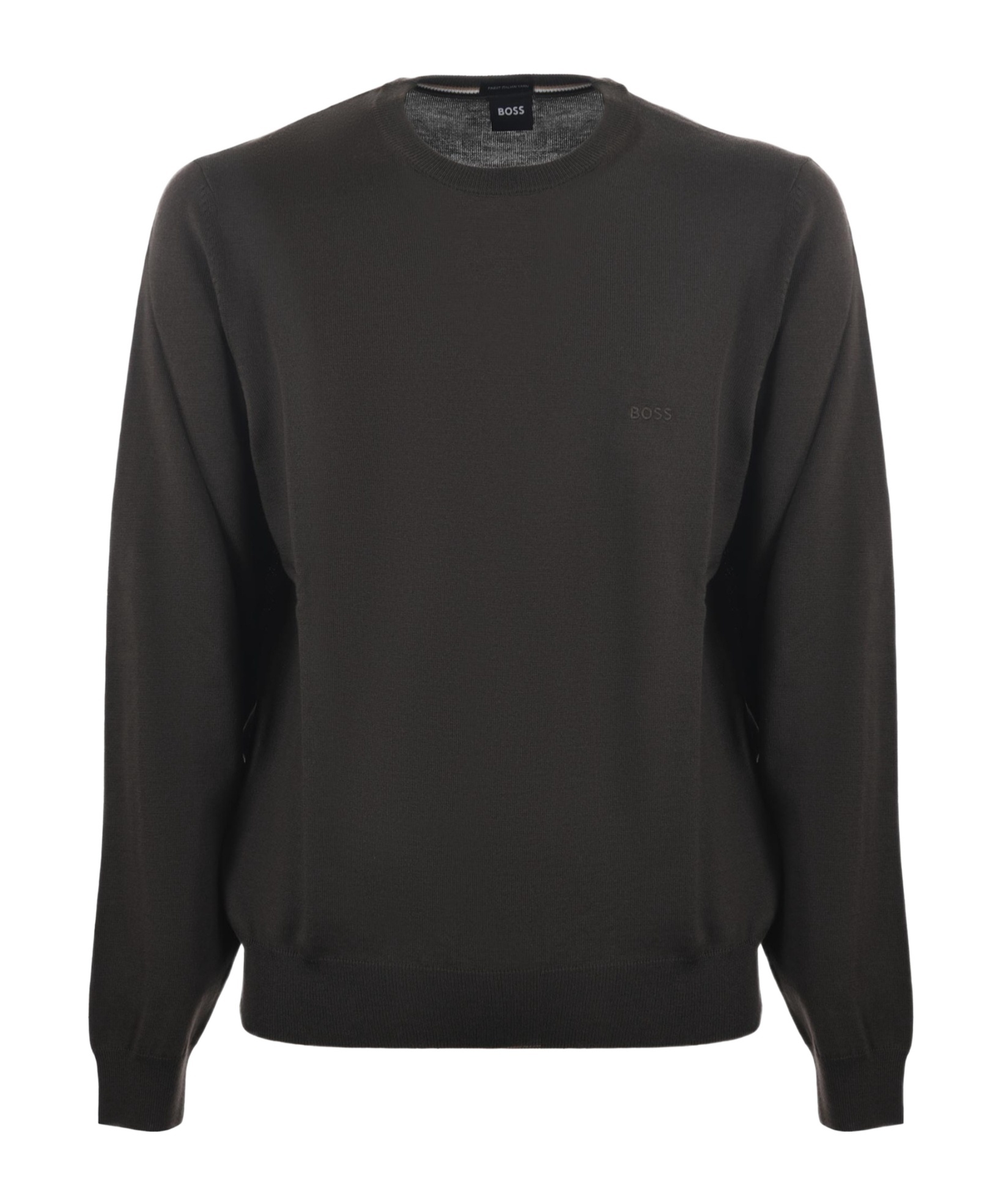 Hugo Boss Fine-knit Embroidered-logo Jumper In Gray