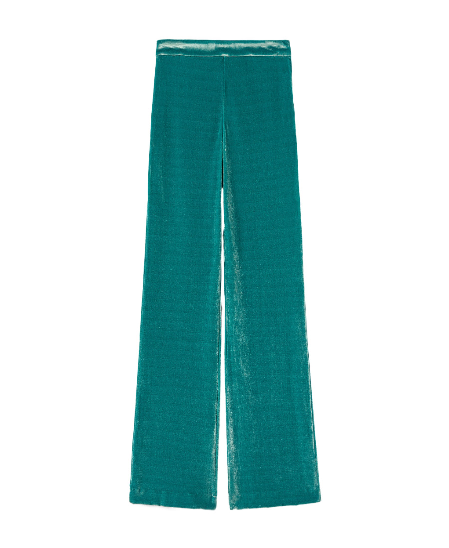 Jil Sander High-rise Velvet Straight-leg Pants In Green