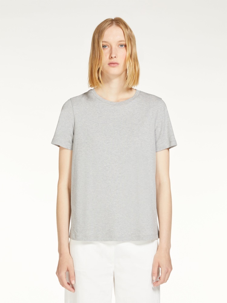 Max Mara Cotton-jersey T-shirt In Gray