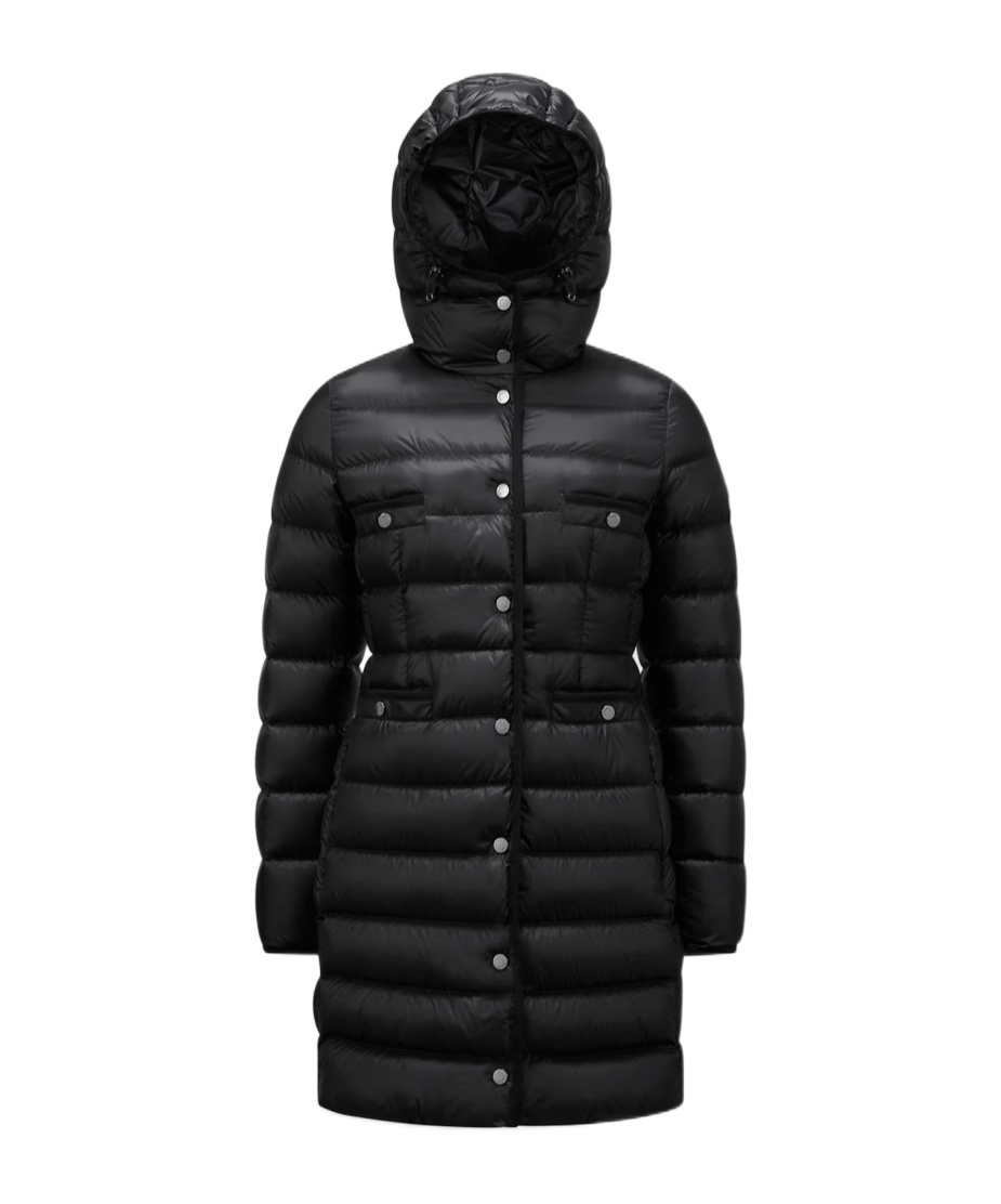Moncler Hirma Long Down Jacket Black In Black