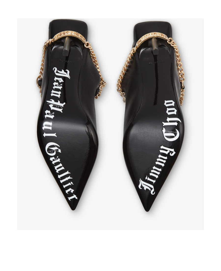 Jimmy Choo X Jean Paul Gaultier Bing Pointed Hallow Heels In Black