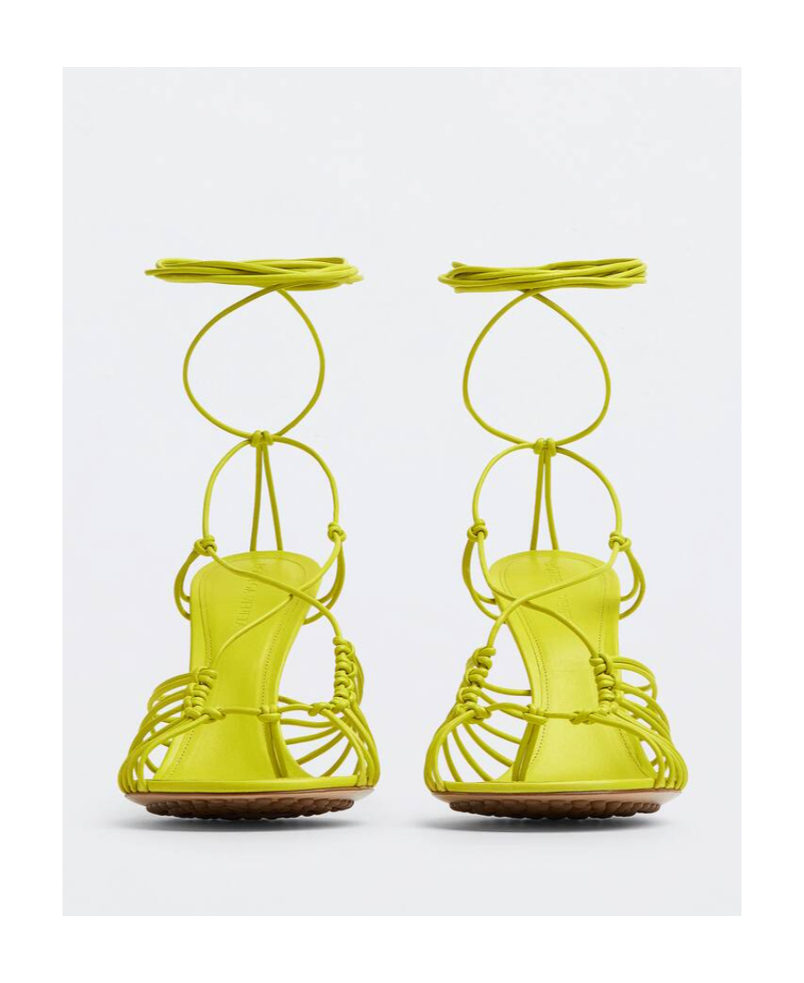 Shop Bottega Veneta Dot 95mm Wrapped Sandals In Yellow