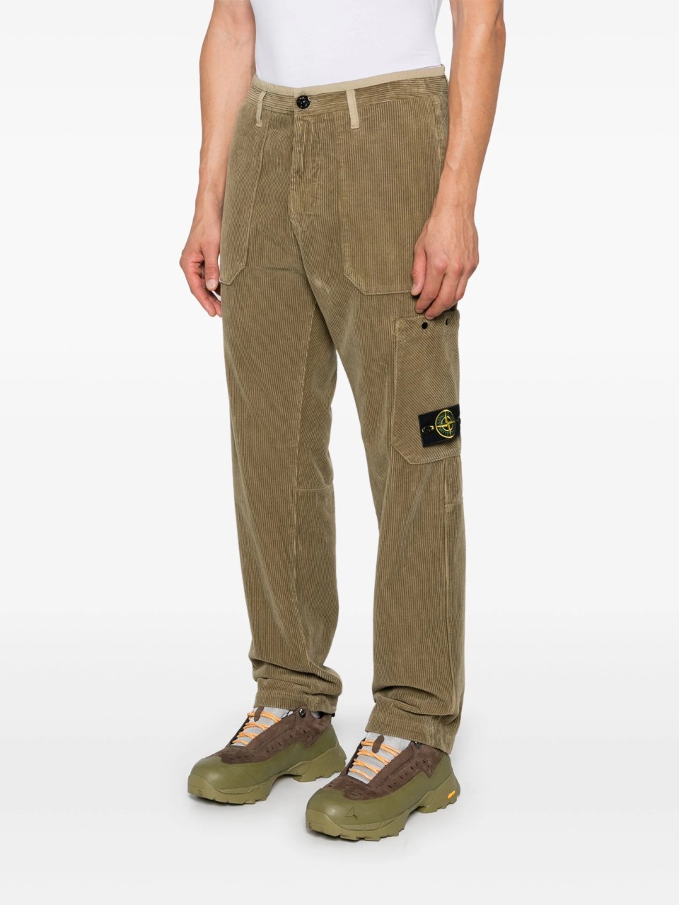 Stone Island Corduroy Trousers In Brown