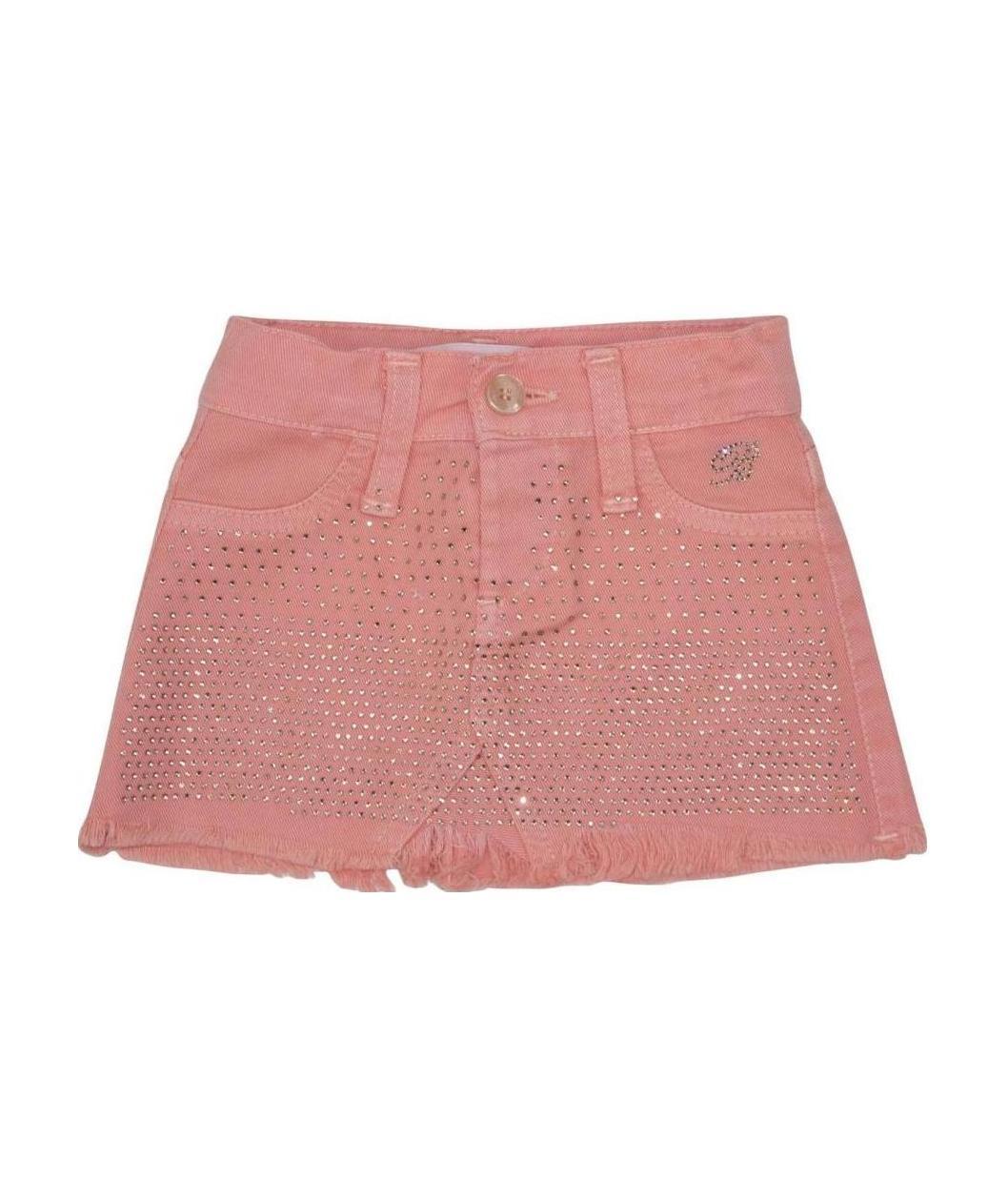 Miss Blumarine Gonna Baby Girl Salmone In Denim In Cotone In Pink