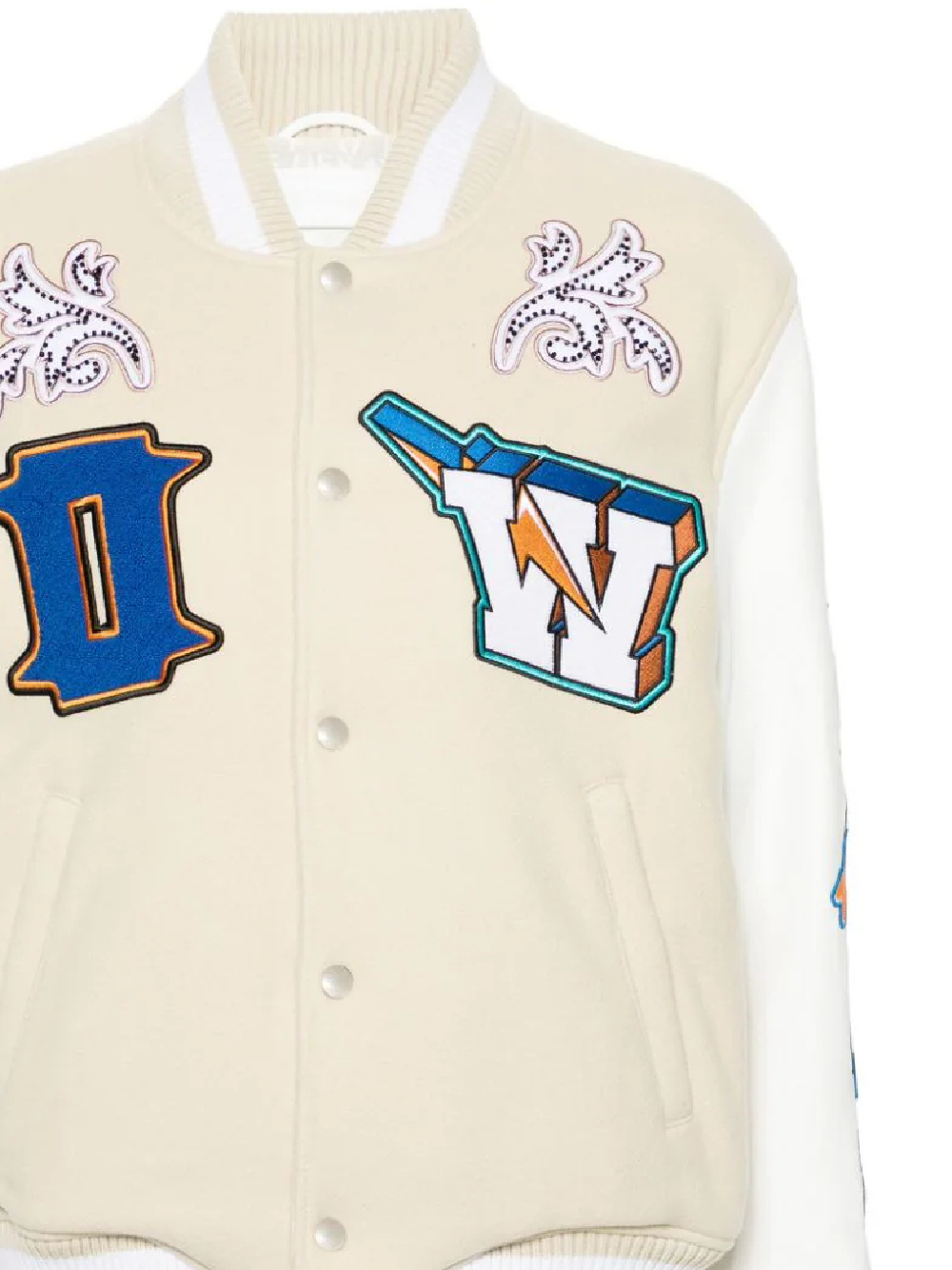 Off-white Off White Thunderbolt Varsity Bom In White