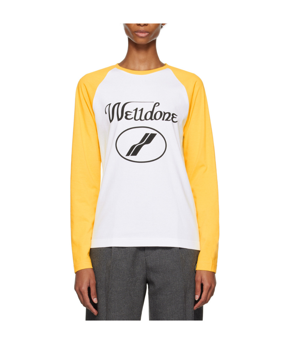 We11 Done Colour-block Logo-print T-shirt In White
