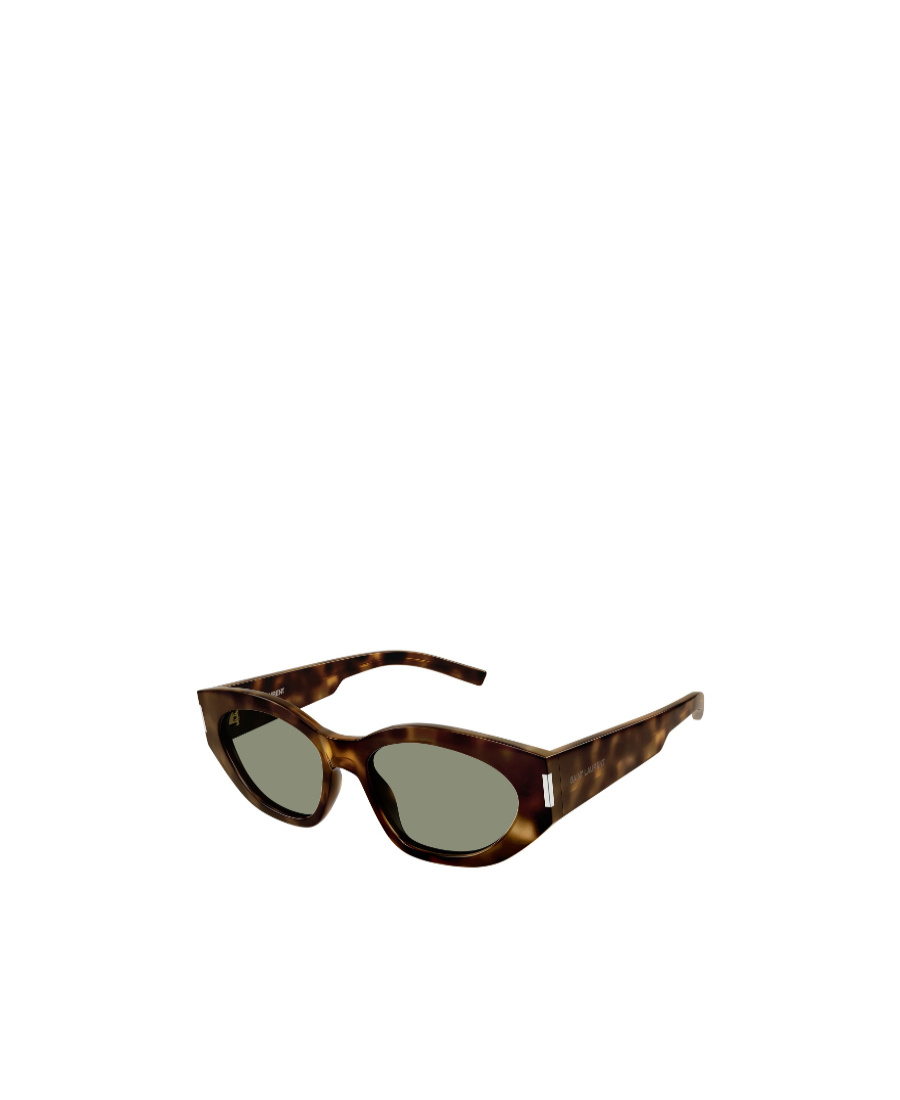 Saint Laurent Bold Geo Oval-frame Sunglasses In Black