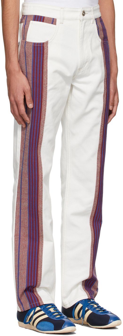 WALES BONNER STITCHED STRAIGHT JEANS