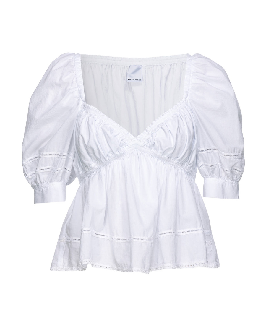 Pinko Muslin Top With Embroidery In White