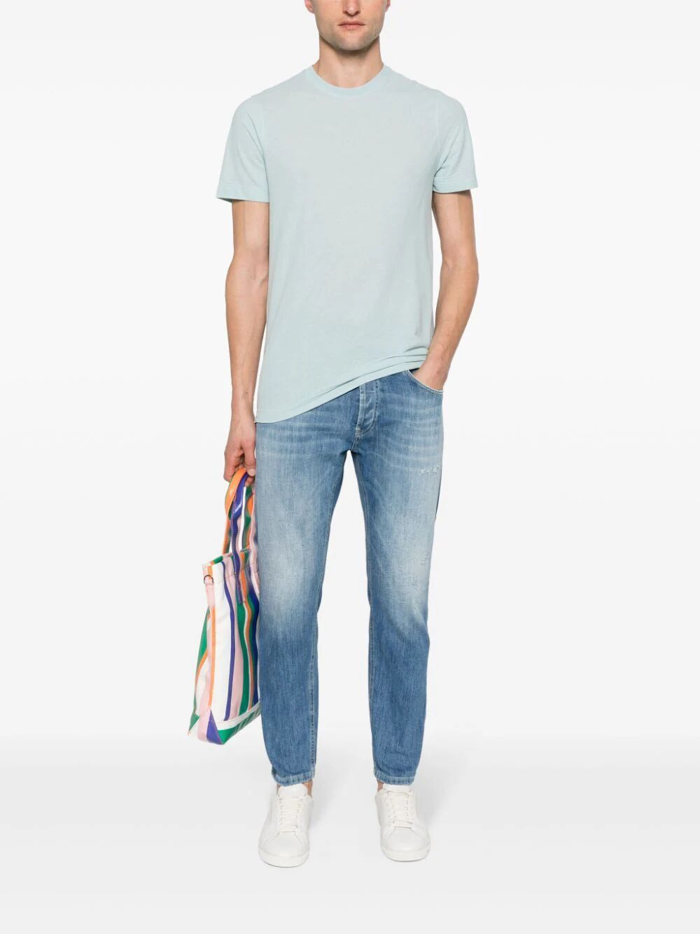 Dondup Distressed Faded Jeans Five Pockets In Blue