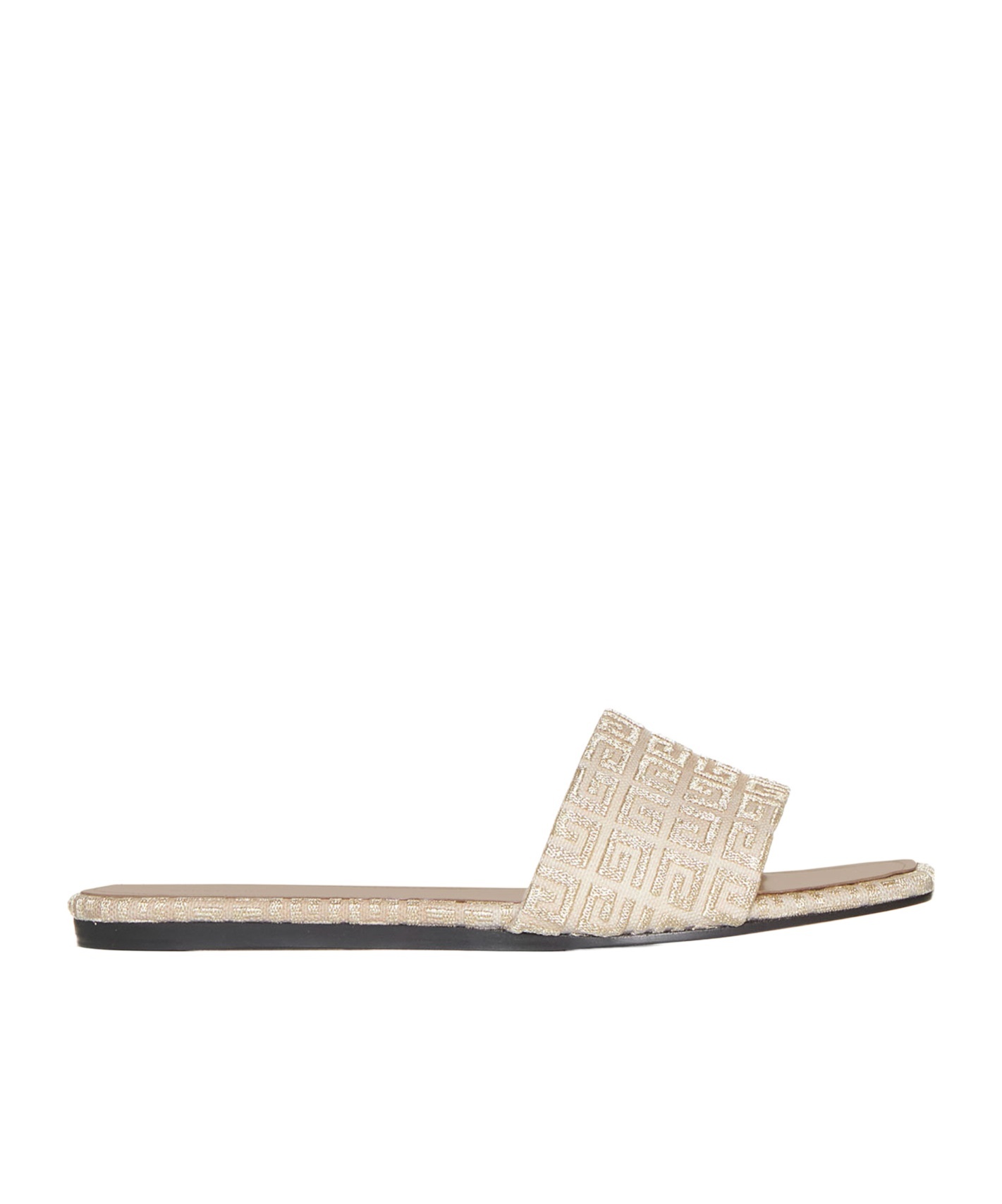 Givenchy 4g-jacquard Flat Slides In Nude