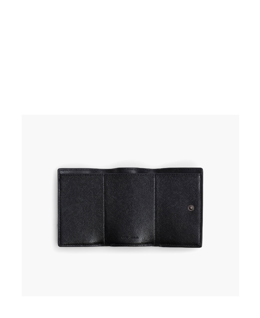 Shop Marc Jacobs Logo-plaque Leather Wallet In Black