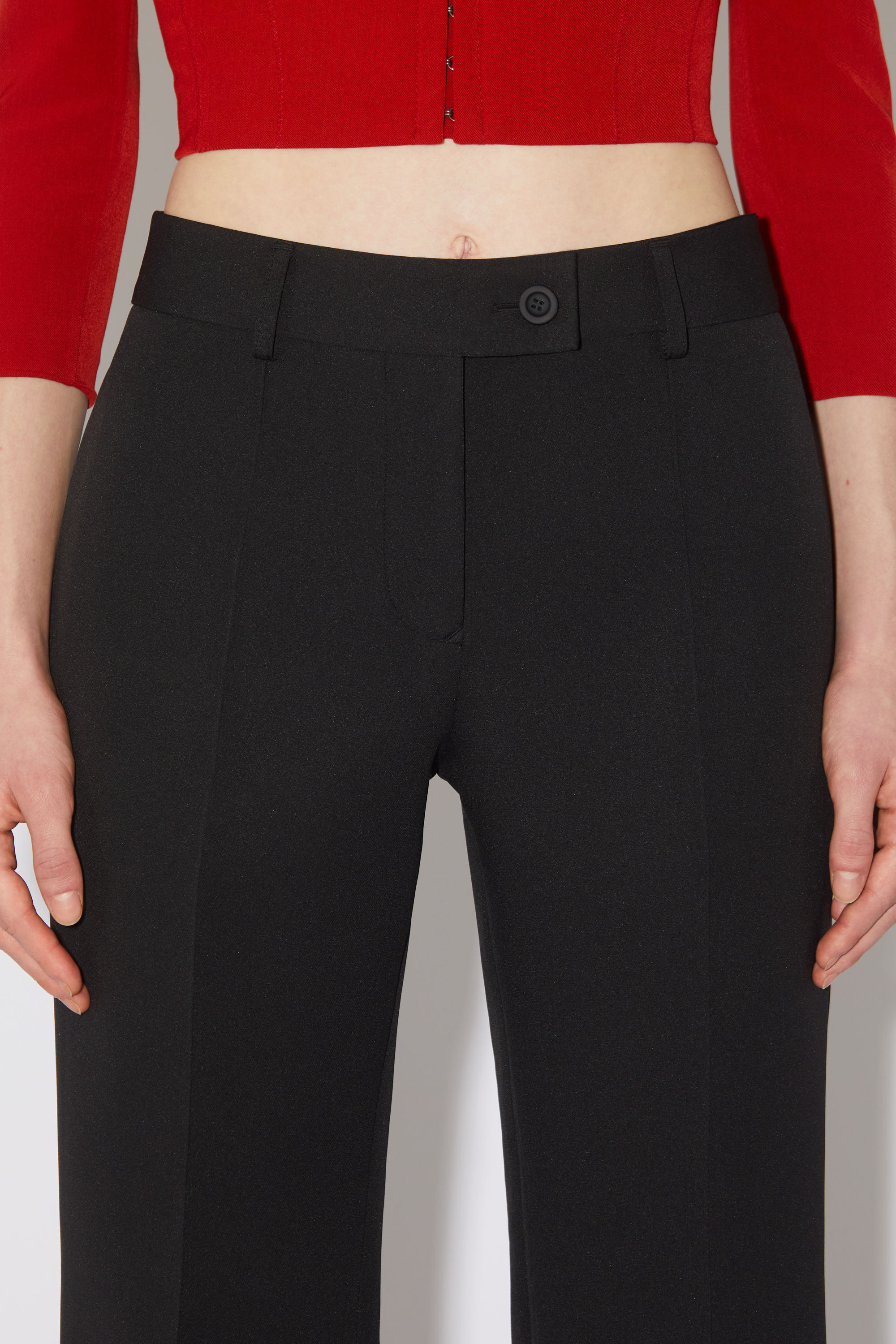 Acne Studios High-waisted Trousers In Black