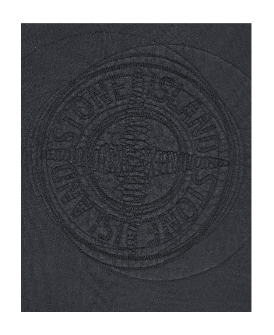 Stone Island Long-sleeved Round-neck Sweater In Black