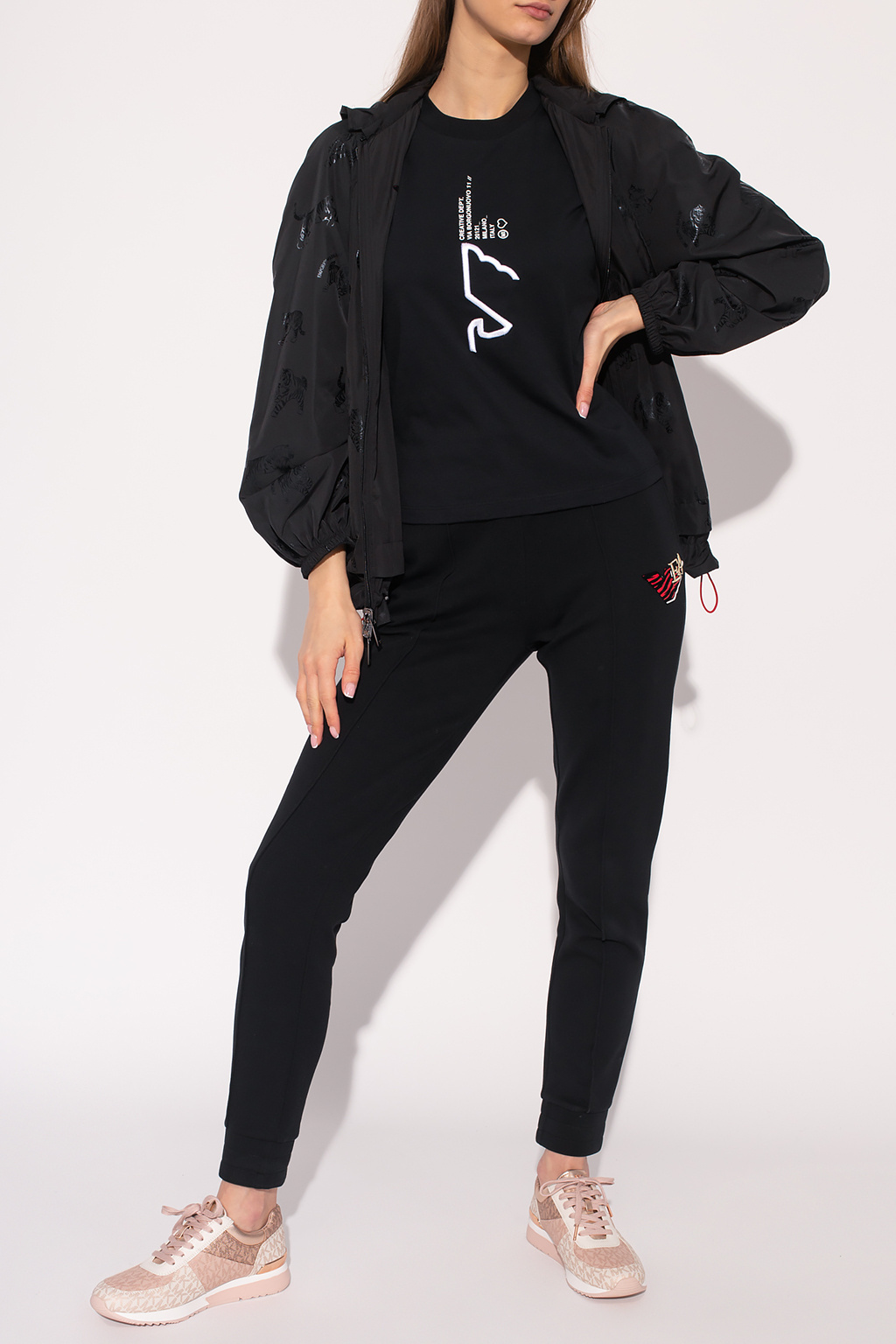 EMPORIO ARMANI GRAPHIC-EMBROIDERY LOGO-PRINT T-SHIRT