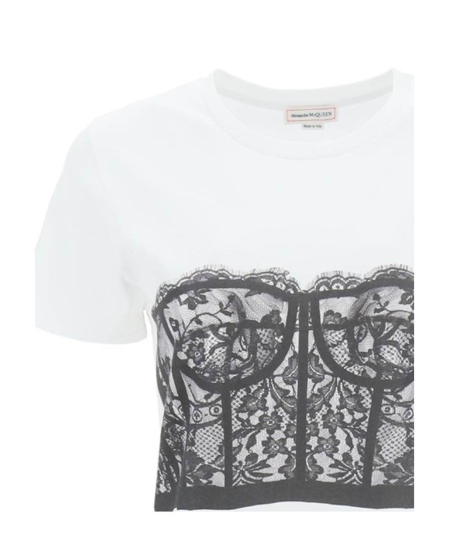 Alexander Mcqueen T-shirt Alexander Mc Queen Clothing Black In White