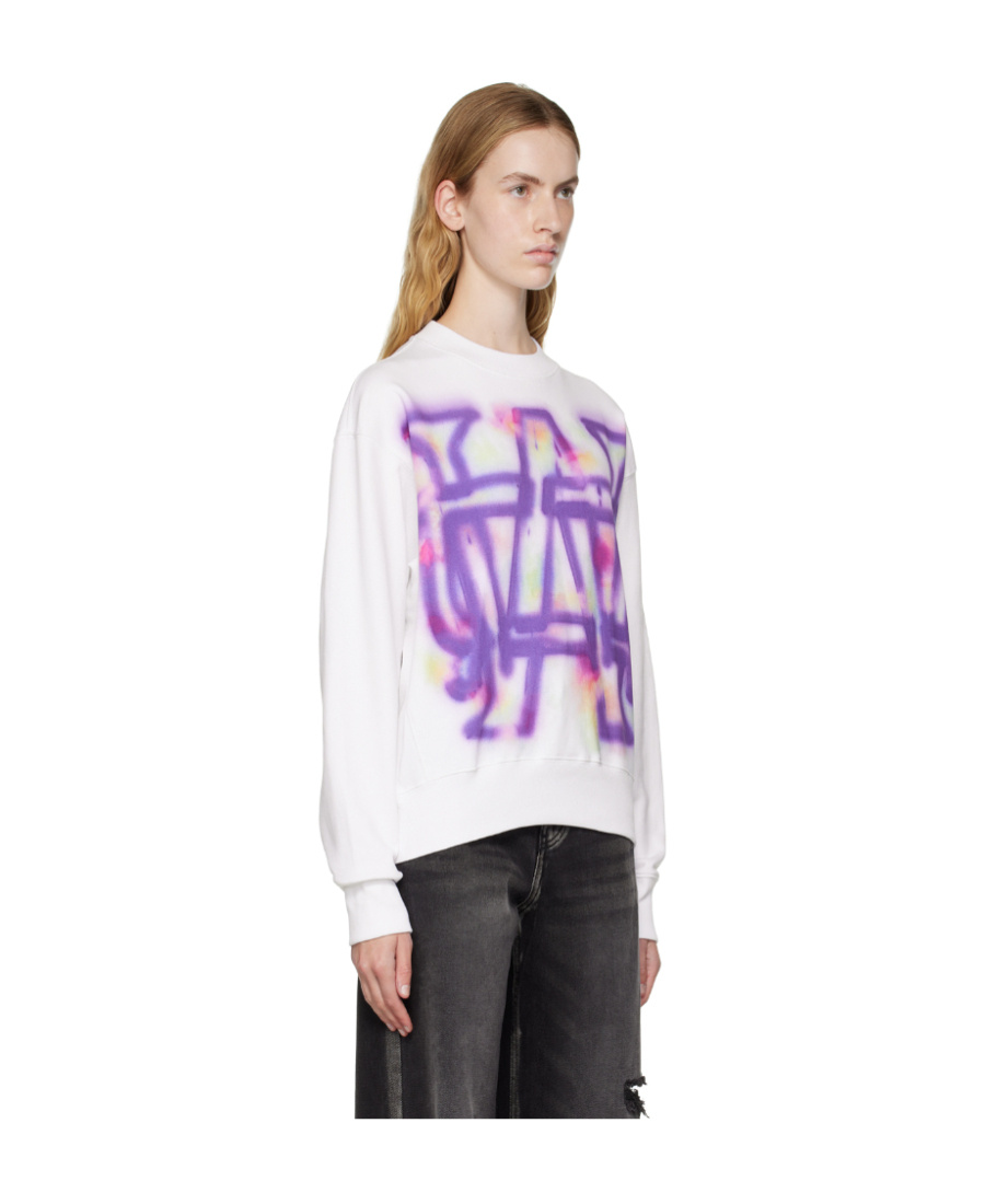 We11 Done Rainbow Symbol Sweater In White
