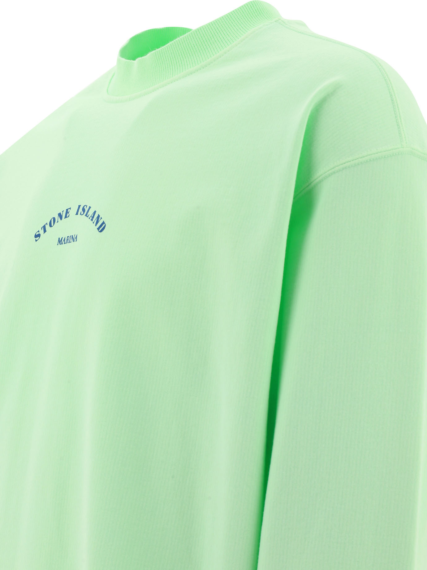 Stone Island Logo-print Long-sleeve Sweatshirt In Green