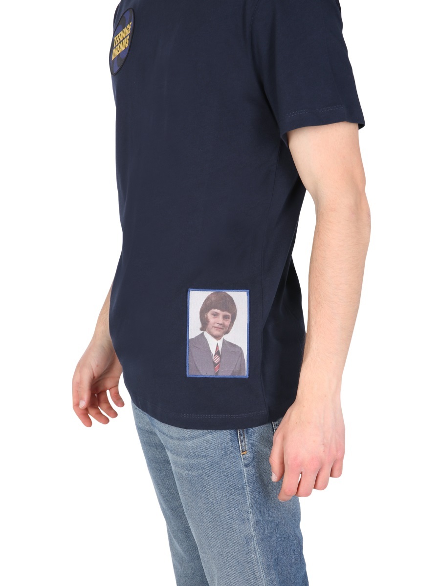 Raf Simons Crew Neck T-shirt In Blue