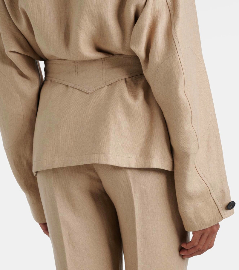 Loro Piana Dillon Linen Crêpe Jacket In Sand
