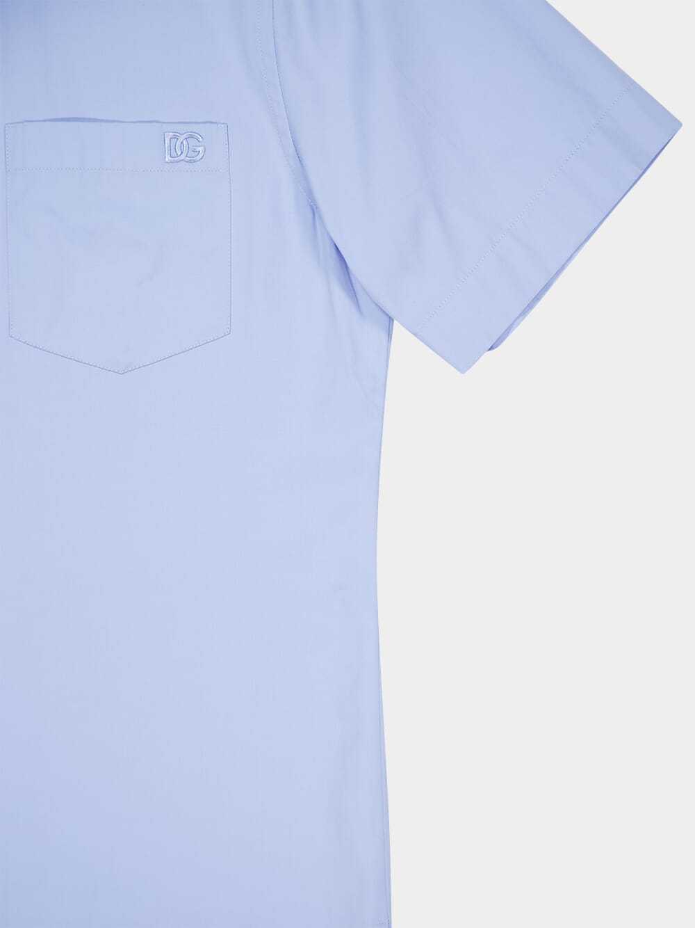 Dolce & Gabbana Revere-collar Pocket Shirt In Blue