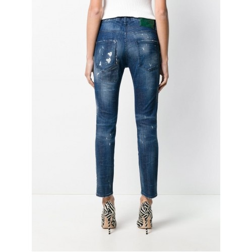 Dsquared2 Logo Details Jeans In Blue