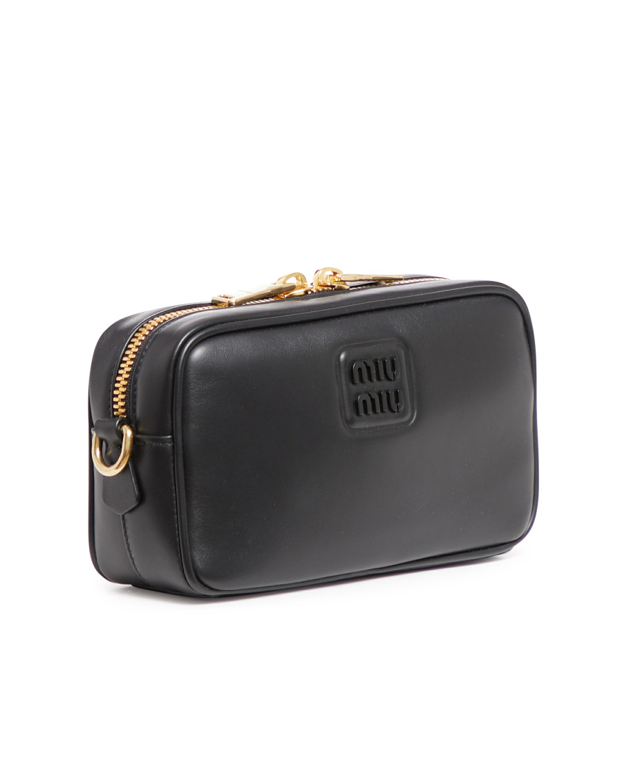 Miu Miu Logo-embossed Crossbody Bag In Black