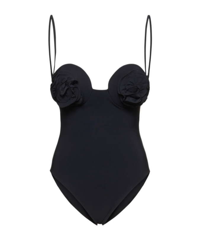 Magda Butrym Thin Shoulder Strap One-piece Swimsuit In Black