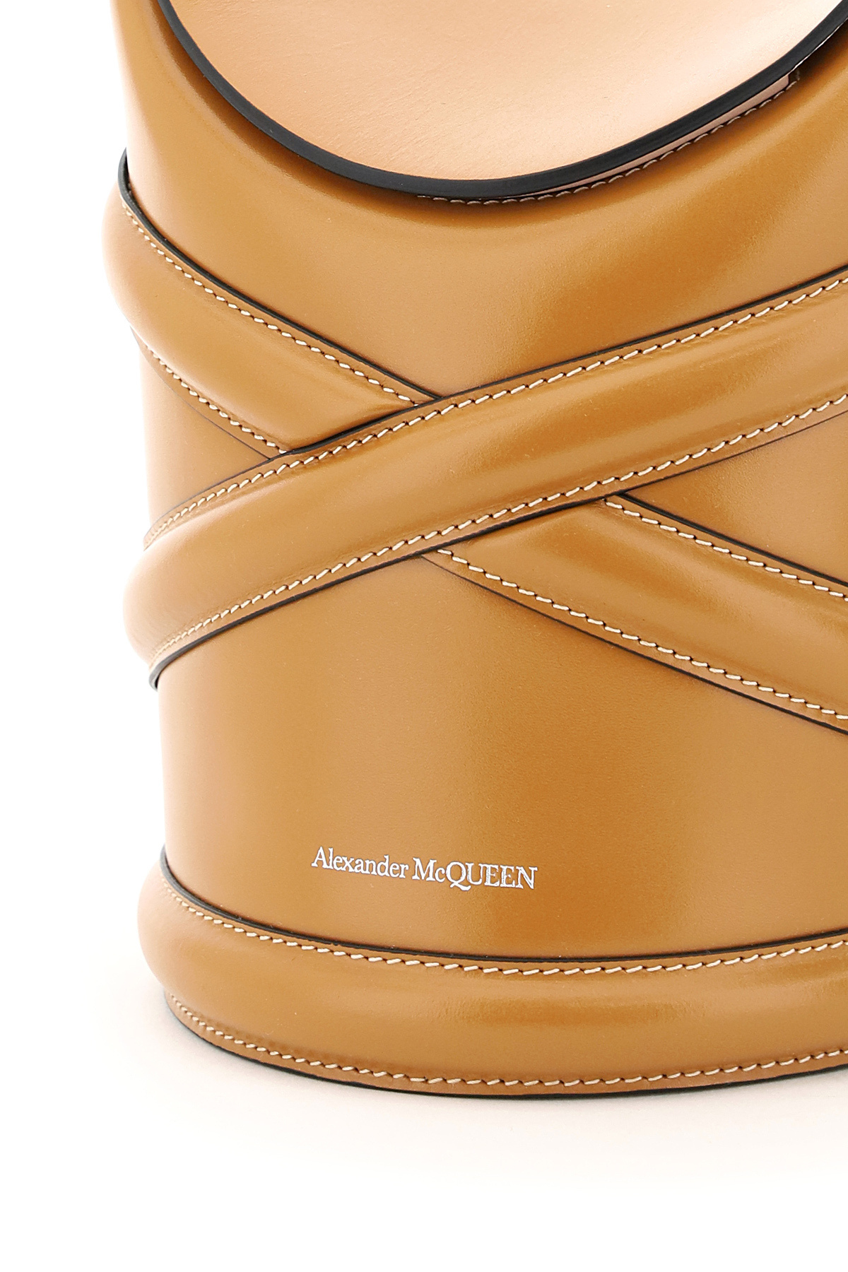 Alexander Mcqueen The Curve Bucket Tote Bag In Brown