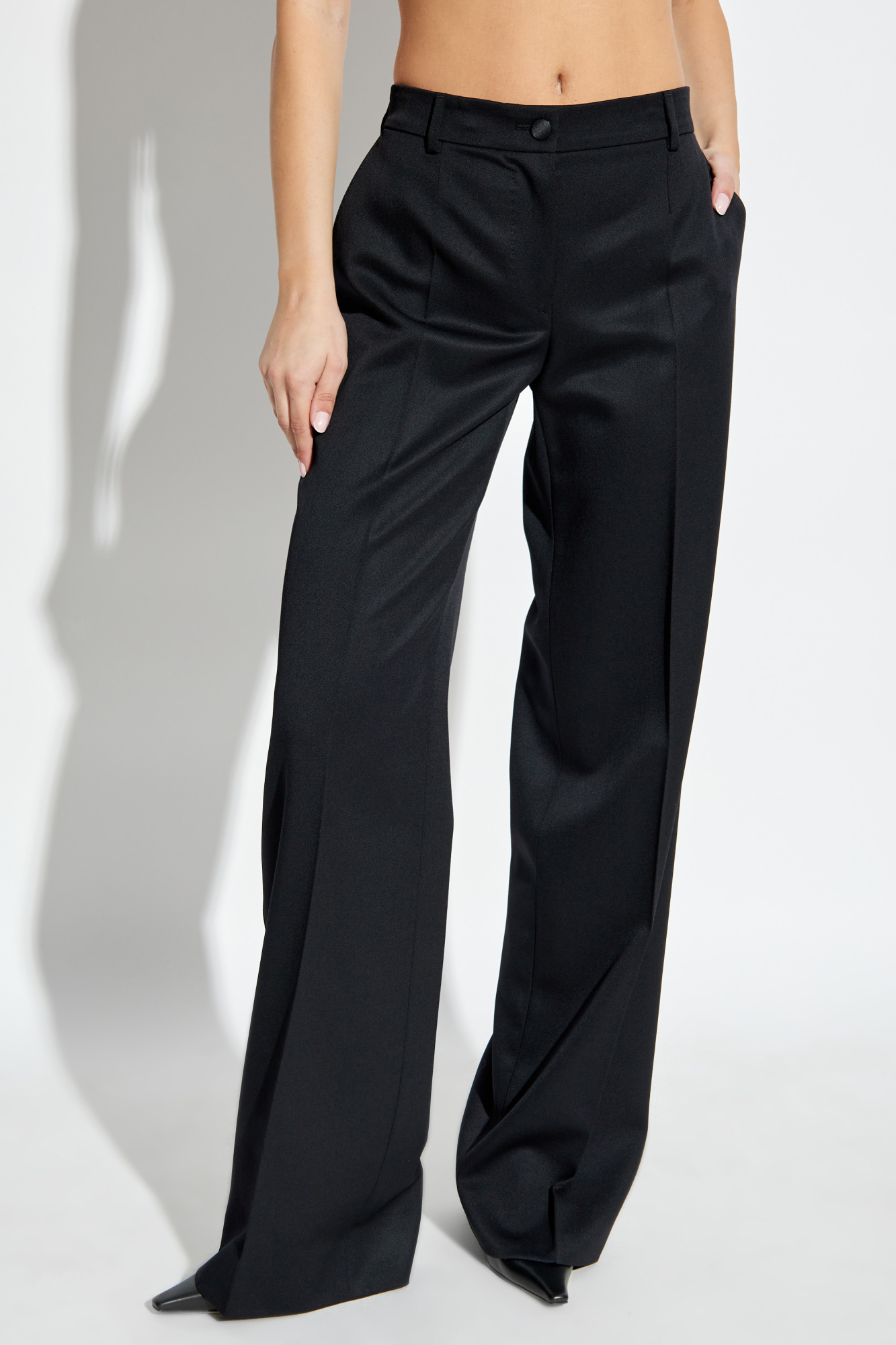 Dolce & Gabbana Wide-leg Trousers In Black