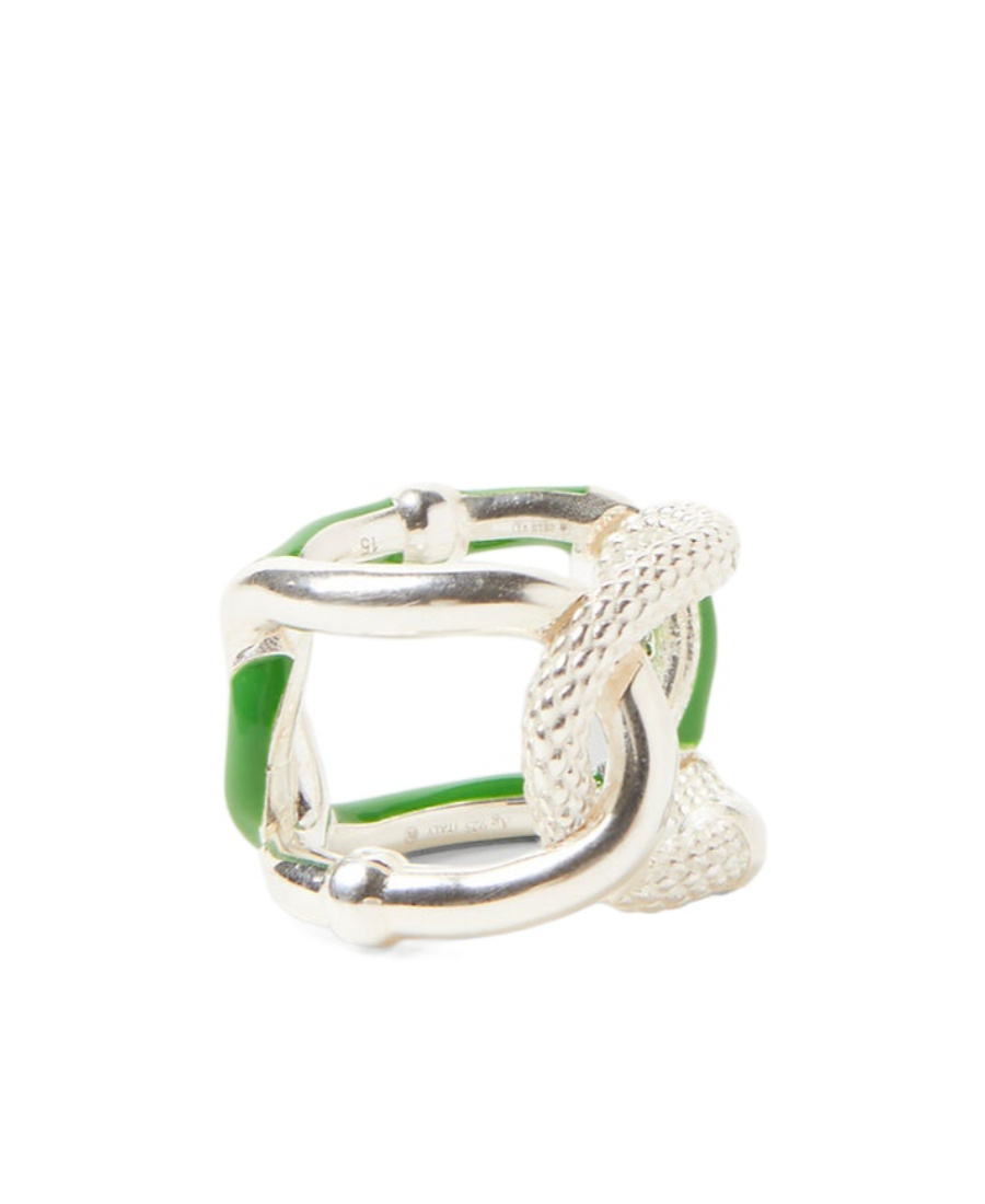 Bottega Veneta Chain Ring In White